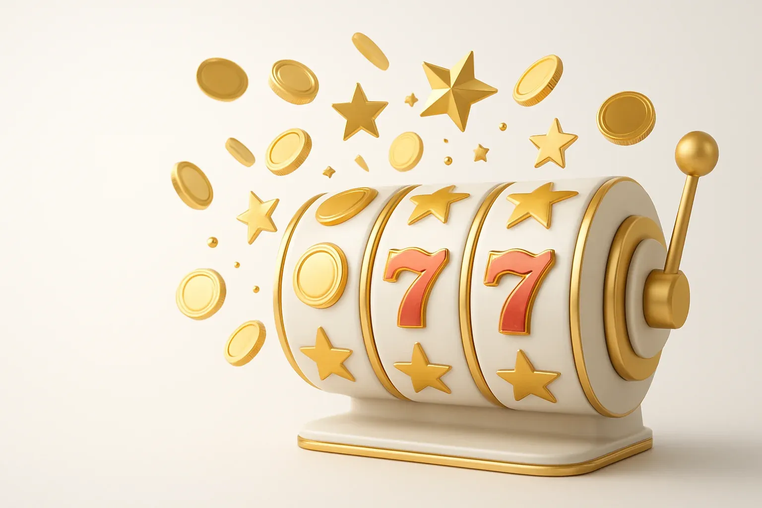 Winning Slot Reels Colorful slot machine reels with gold symbols, coins, and exploding stars