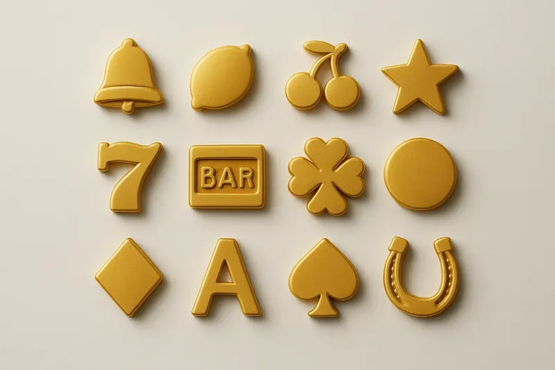 Twelve mini slot symbols arranged in a clean 4x3 grid